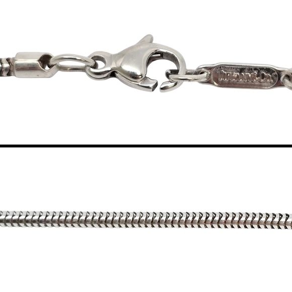 Tiffany & Co Sterling Silver Puffy Heart Pendant Snake Chain Necklace #20141 - Picture 6 of 10